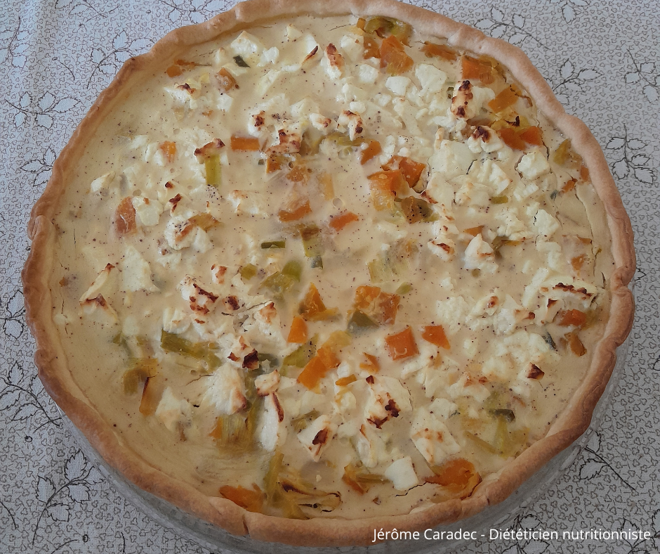 Quiche potimarron feta et poireau