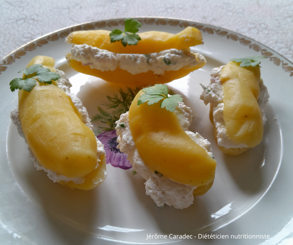 Photo de rattes gourmandes farcies au fromage de chèvre frais et piment d'Espelette par Jérôme Caradec