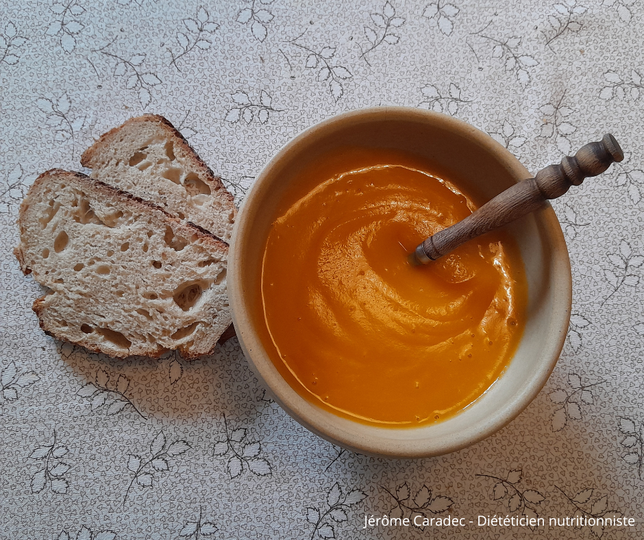 Soupe patate douce butternut curry au fromage frais