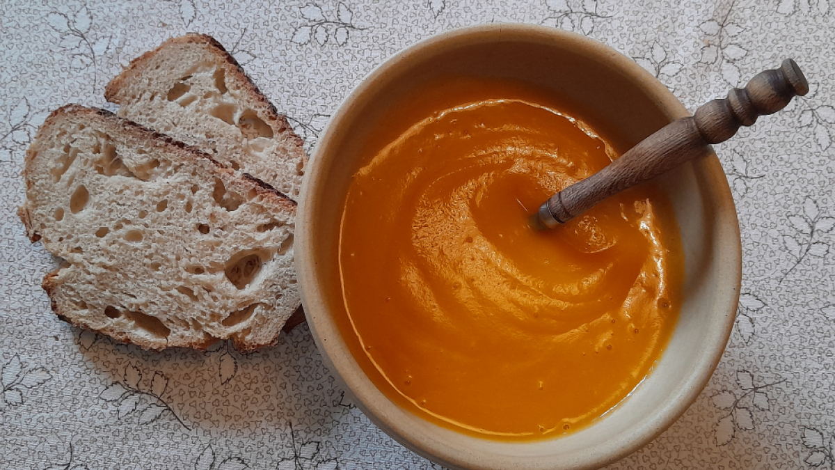 Soupe patate douce butternut curry au fromage frais