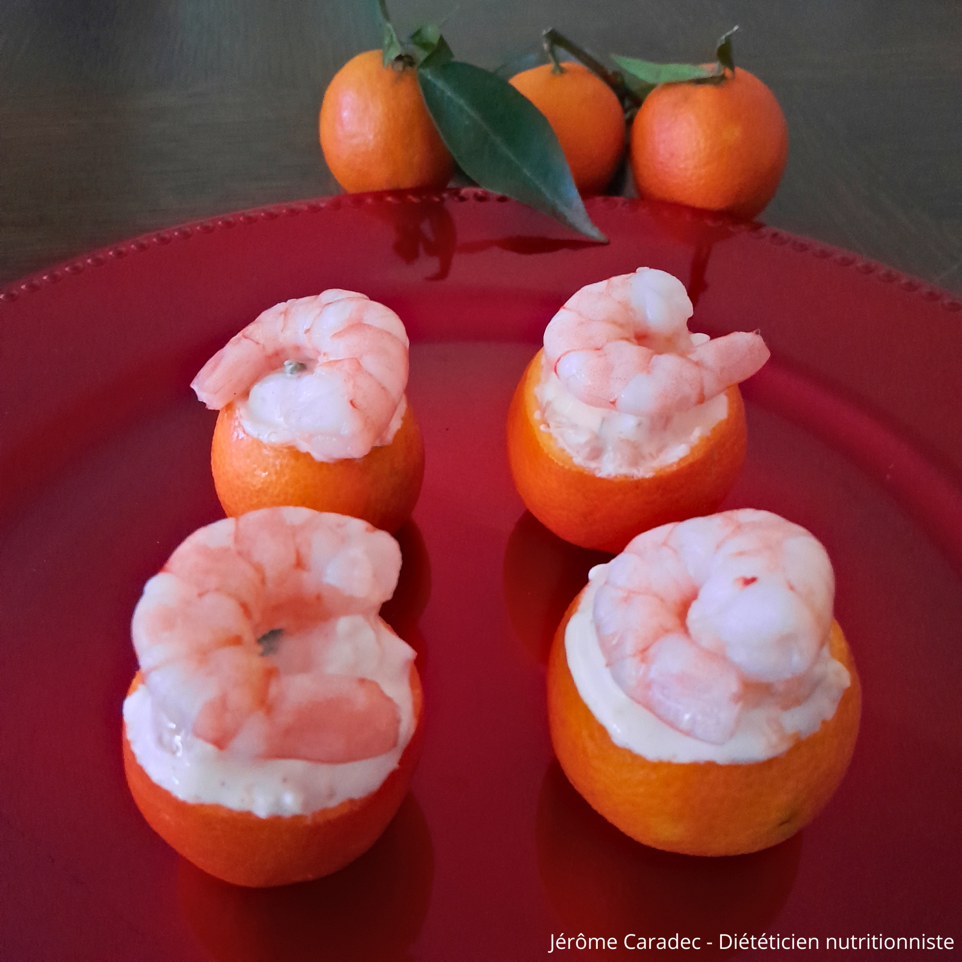 Photo des clémentines farcies aux crevettes de Jérôme Caradec - Diététicien nutritionniste