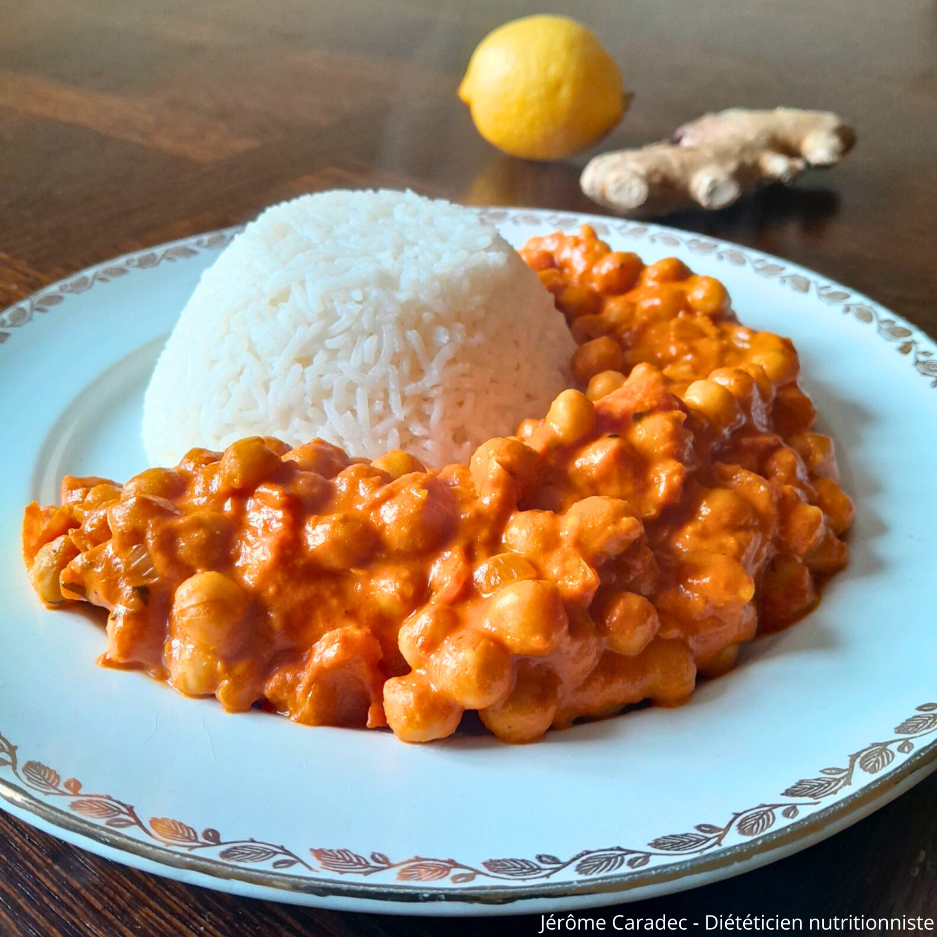 Photo du curry de pois chiches au lait de coco de Jérôme Caradec - Diététicien nutritionniste