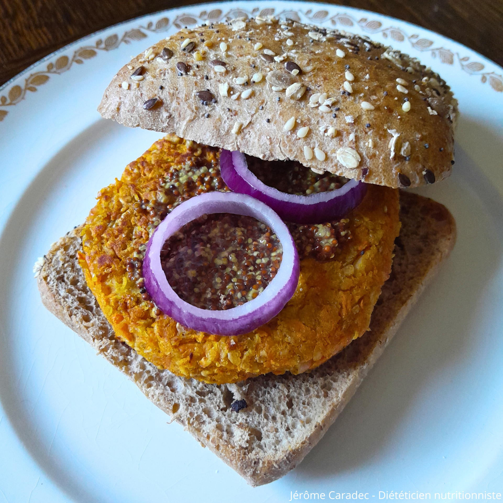 Photo du sandwich végétarien aux lentilles corail de Jérôme Caradec - Diététicien nutritionniste