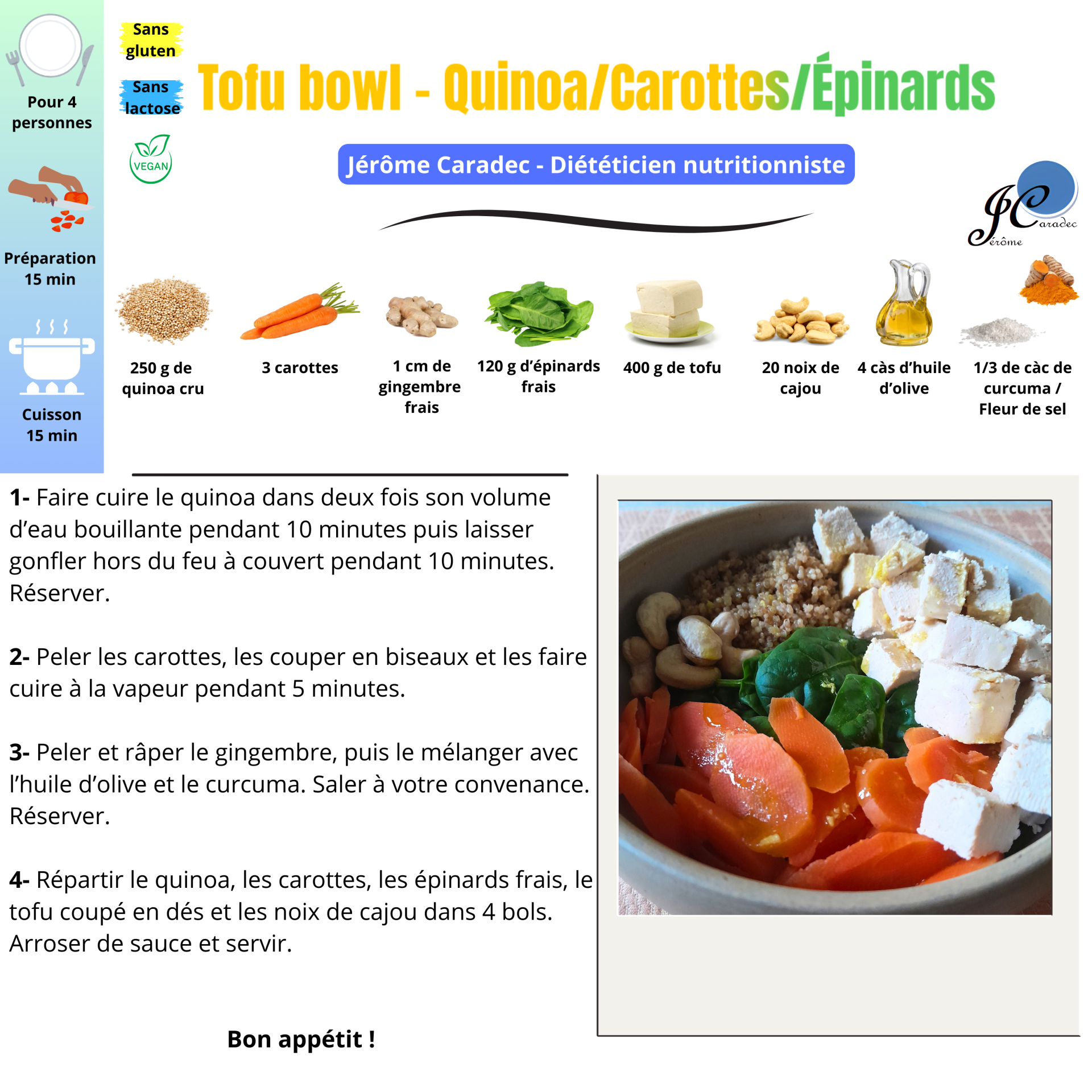 Tofu bowl de Jérôme Caradec - Diététicien nutritionniste